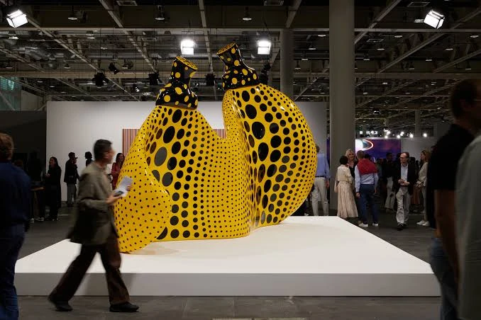 Yayoi Kusama sculpture presented at an art fair