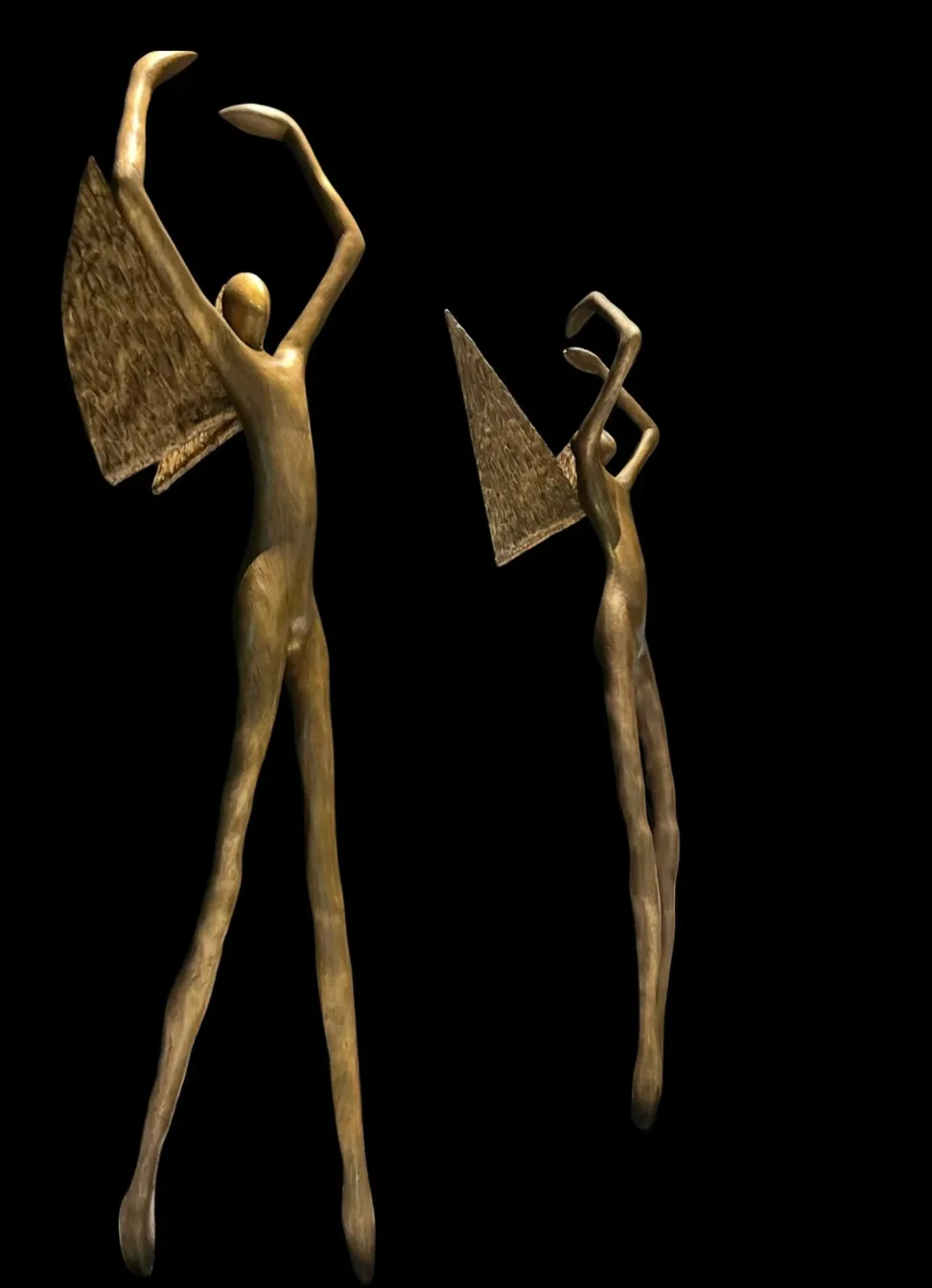 Monumental winged figures in bronze by Ada Da Silva