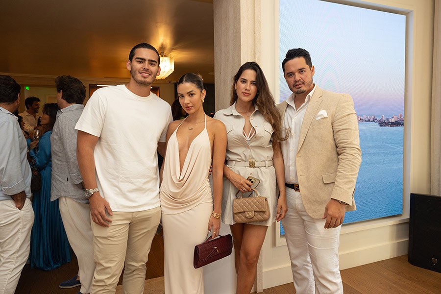 Guests in conversation during the Front Row pop-up at Villa Miami