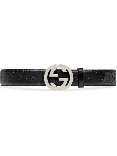 GUCCI SIGNATURE LEATHER BELT - FRONT ROW