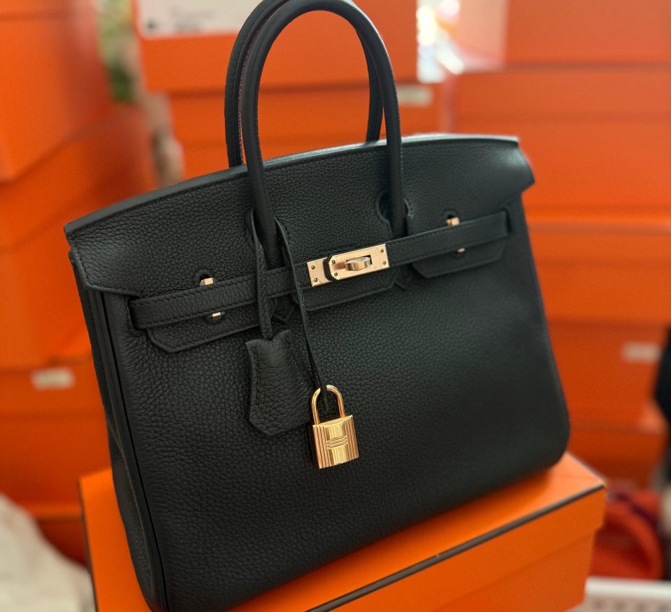 Birkin 25 Black Togo Rose Gold