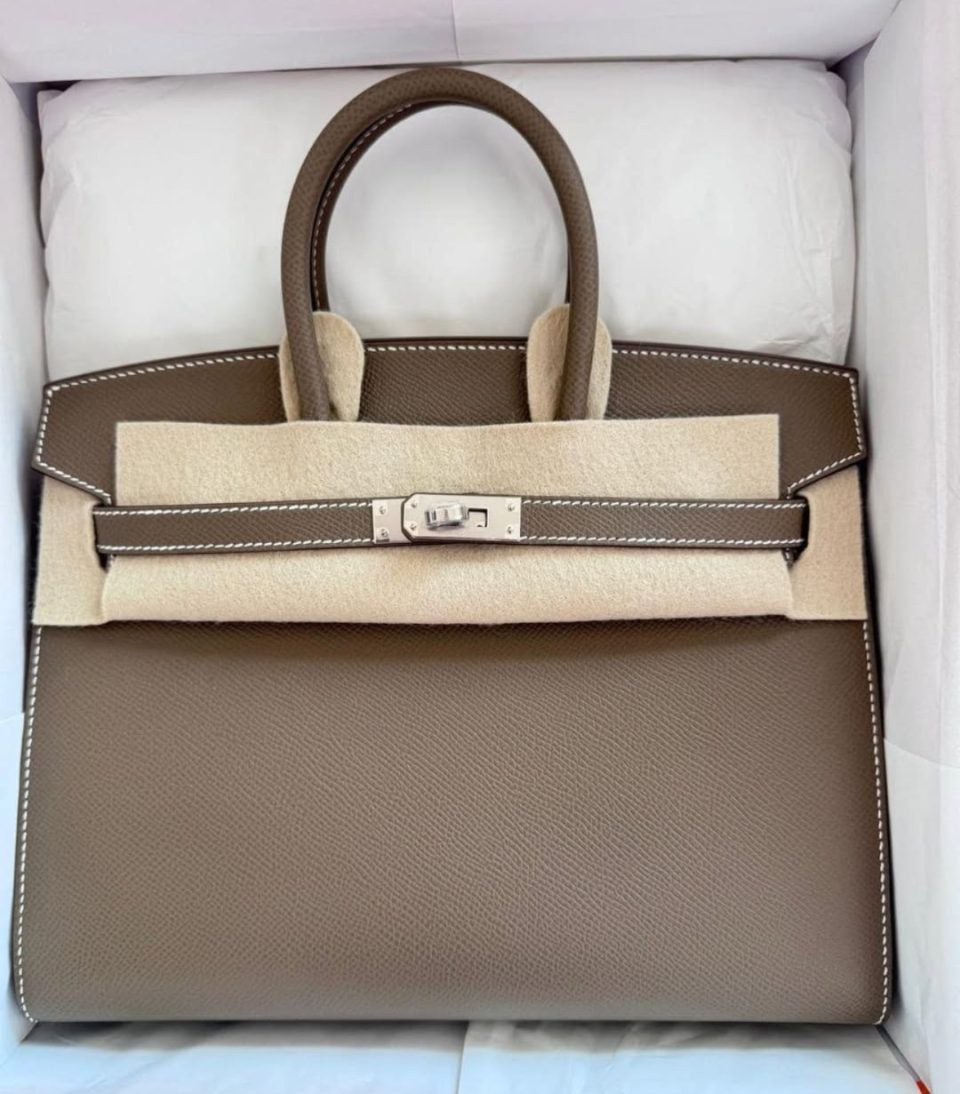 Birkin 25 Etoupe Epsom Palladium