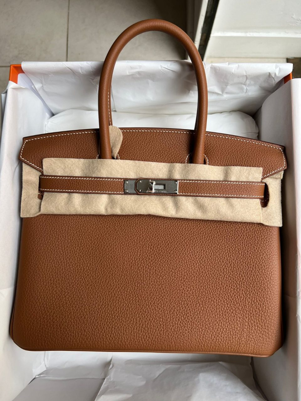 Birkin 30 Gold Togo Palladium