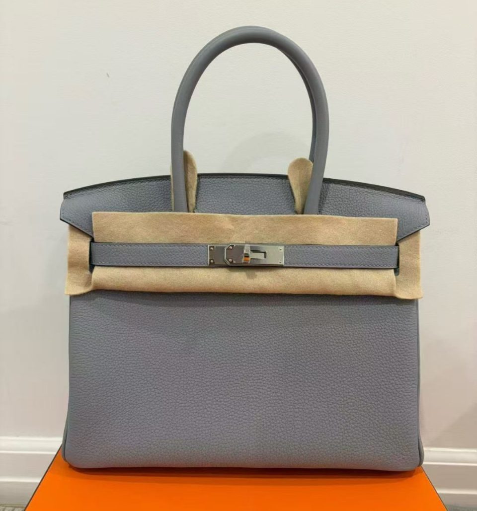 Birkin 30 Gris Pantin Togo Palladium