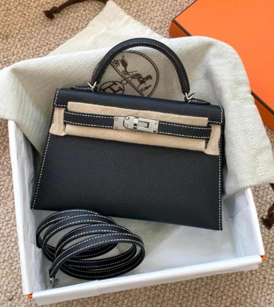 Kelly 20 Mini Black Natural Sable Palladium