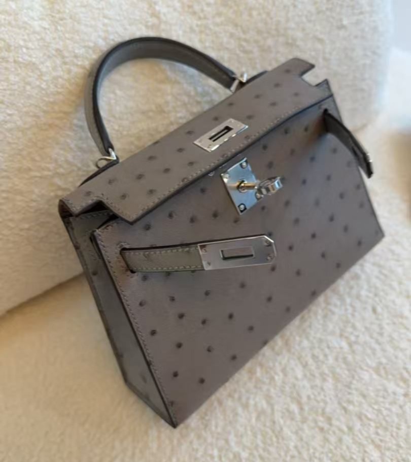 Kelly 20 Mini Blue Glacier Gris Tourterelle Ostrich Palladium