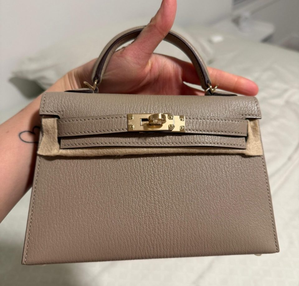 Kelly 20 Mini Gris T Rose Mexico Chevre Permabrass