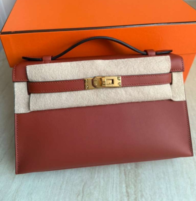 Kelly Pochette Cuivre Swift Gold