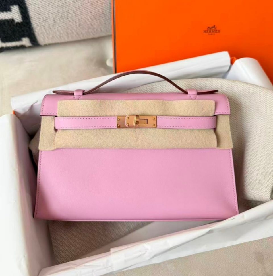Kelly Pochette Mauve Sylvestre Rose Gold