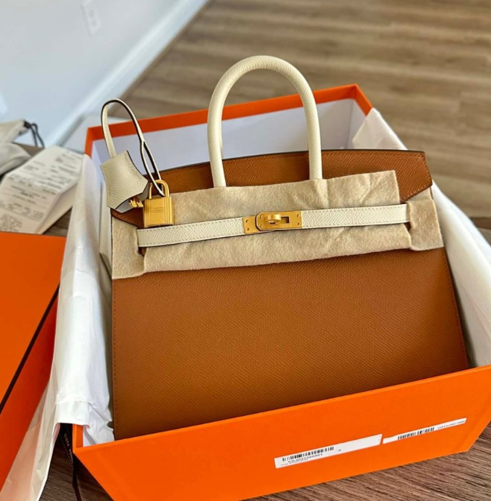 Birkin 25 Gold Craie Epsom Gold