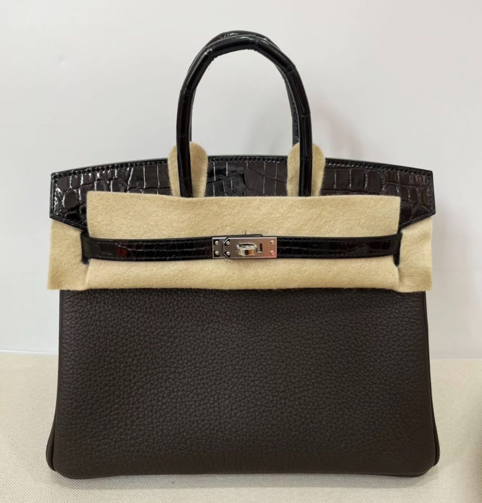 Birkin 25 Touch Bai-Brun Black Togo Palladium