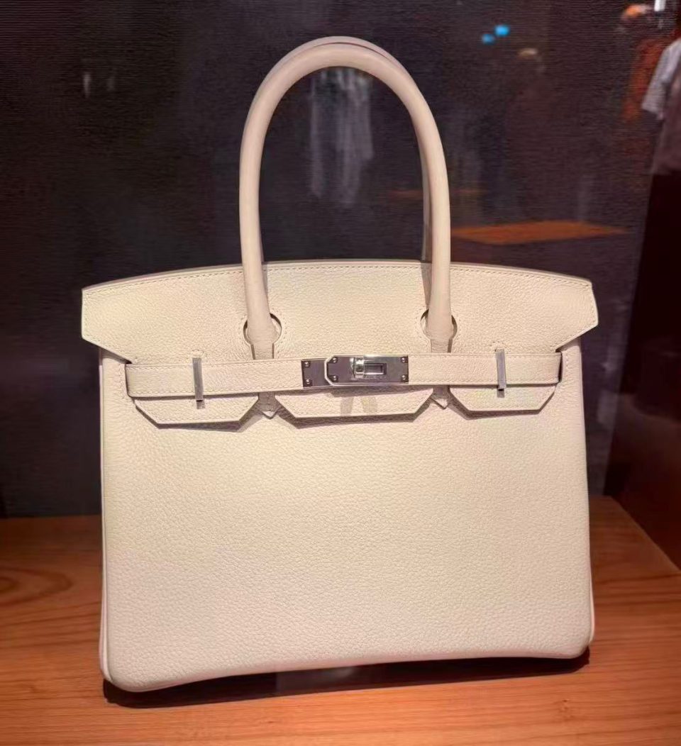 Birkin 30 Craie Togo Palladium