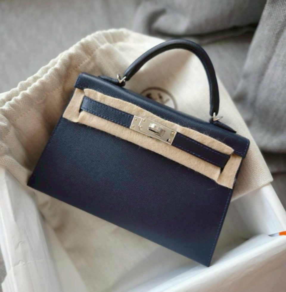Kelly 20 Mini Blue Nuit Madame Palladium