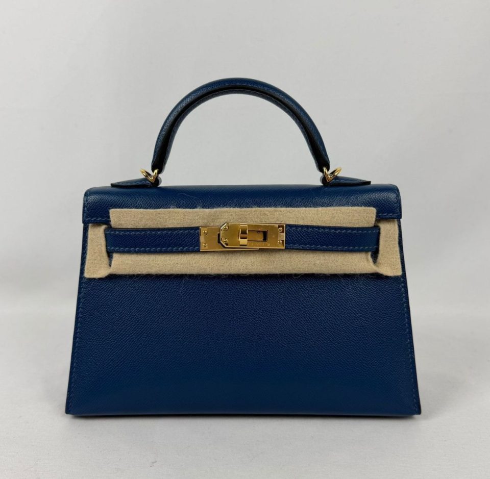 Kelly 20 Mini Deep Blue Madame Gold