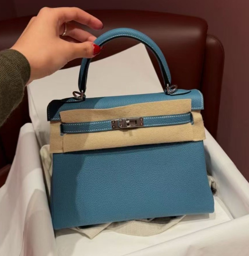 Kelly 25 Blue Jean Togo Palladium