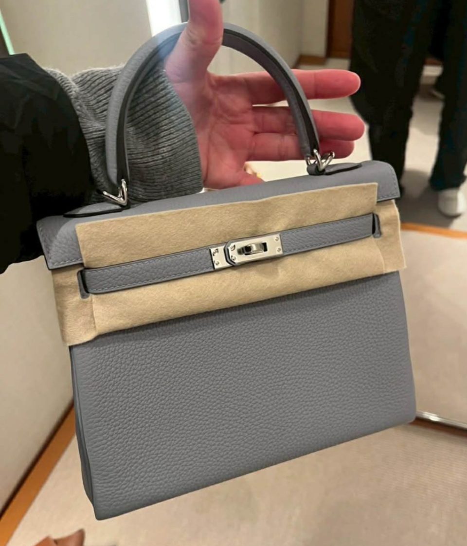 Kelly 25 Gris Pantin Togo Palladium