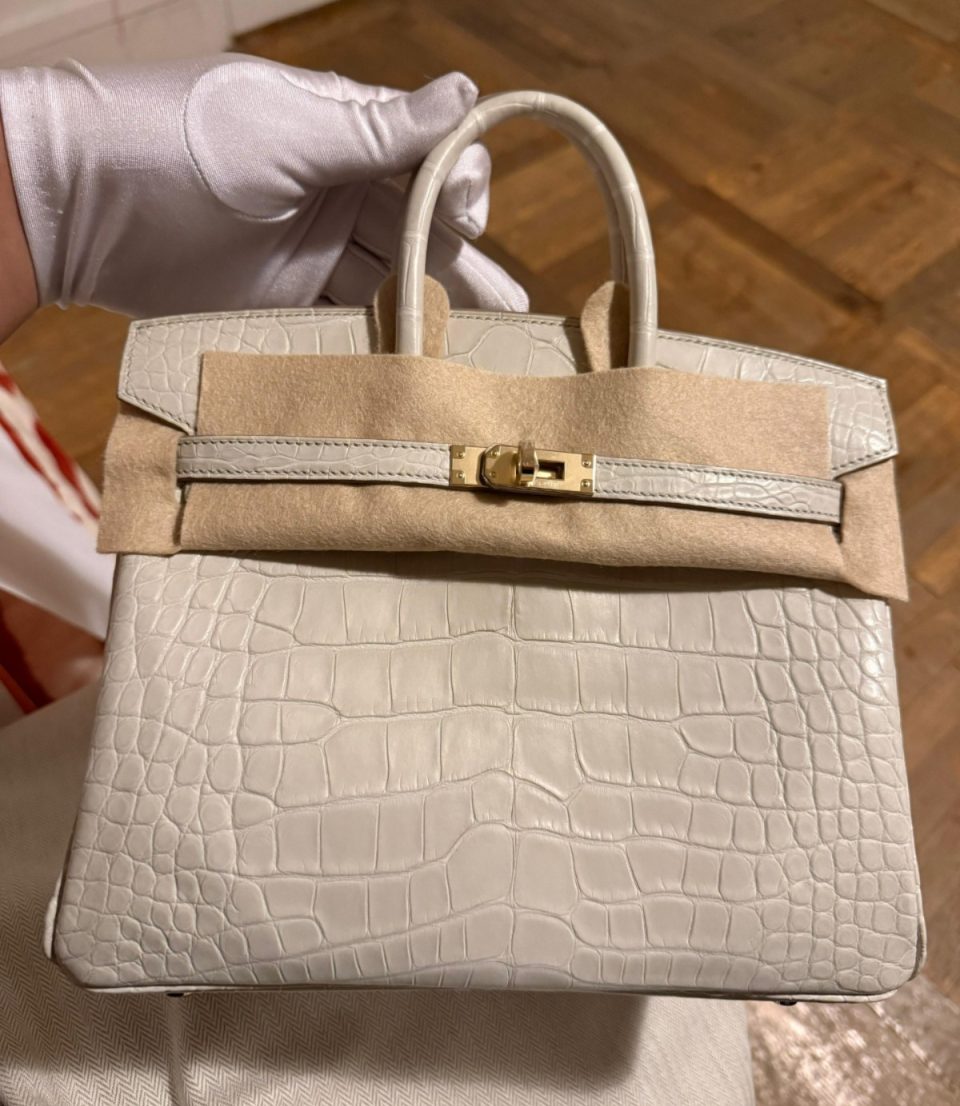 Birkin 25 Beton Alligator Gold