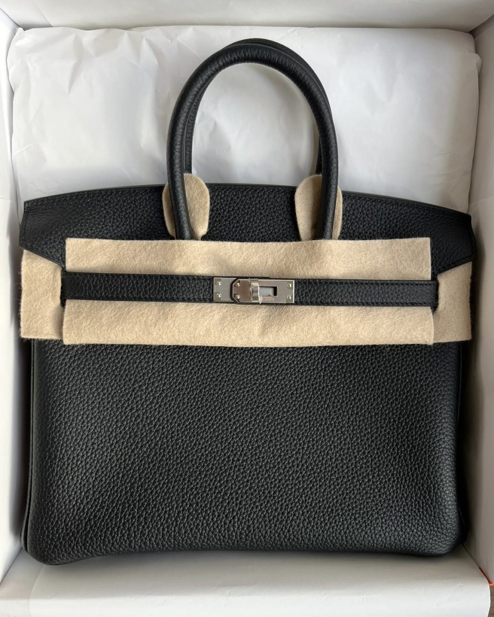 Birkin 25 Black Togo Palladium