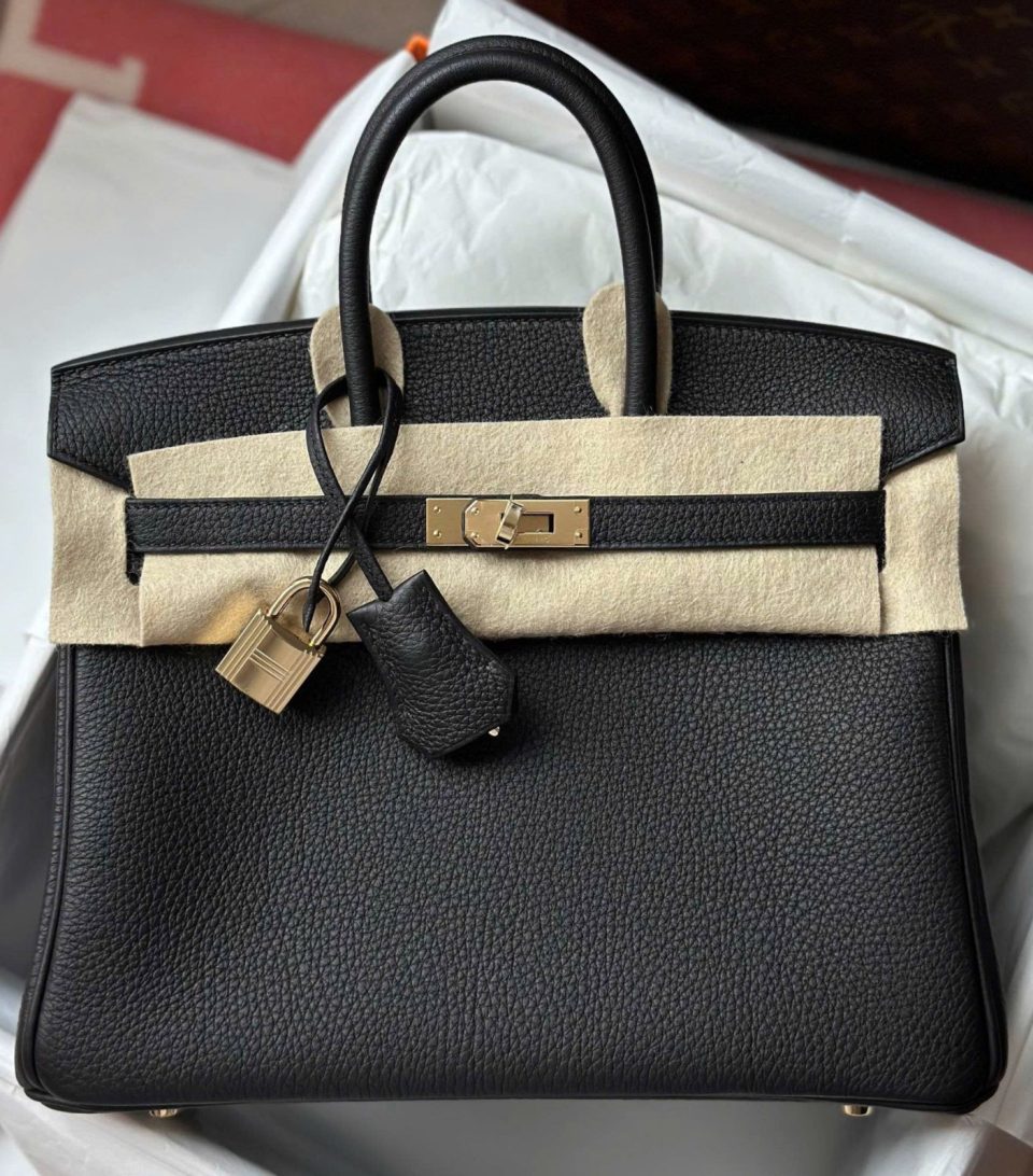 Birkin 25 Black Togo Permabrass