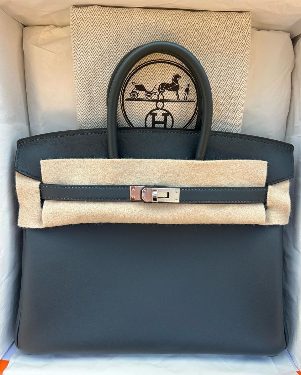 Birkin 25 Gris Misty Swift Palladium