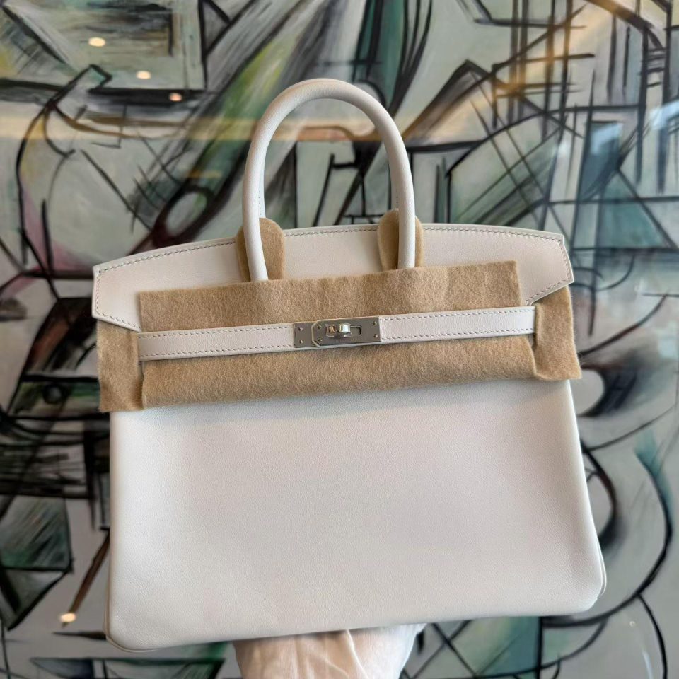 Birkin 25 Gris Pale Swift Palladium