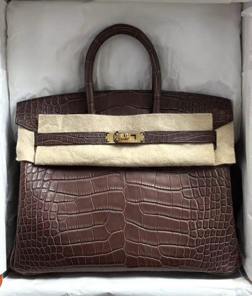 Birkin 25 Havane Alligator Gold