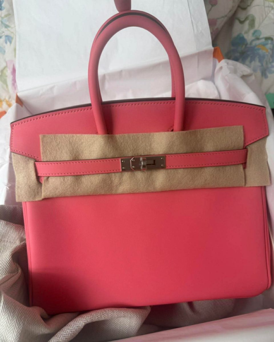 Birkin 25 Rose Azalee Swift Palladium