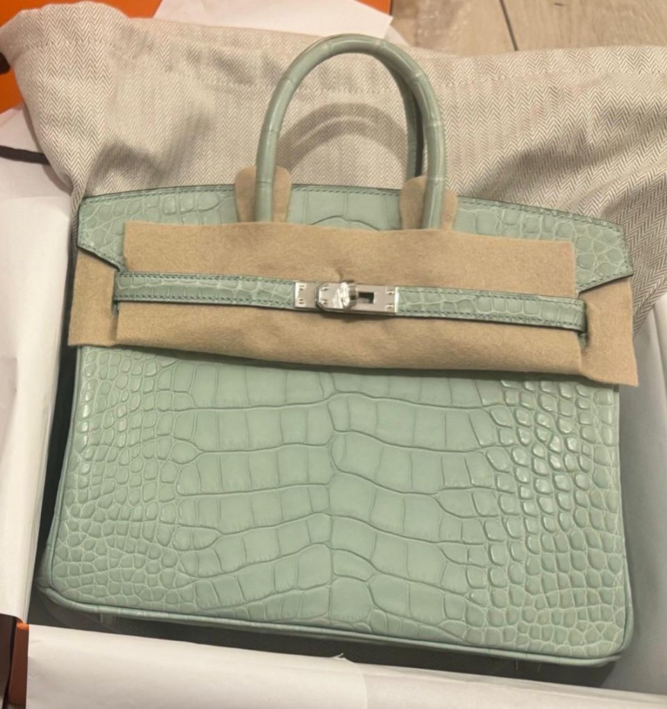 Birkin 25 Vert D´Eau Palladium