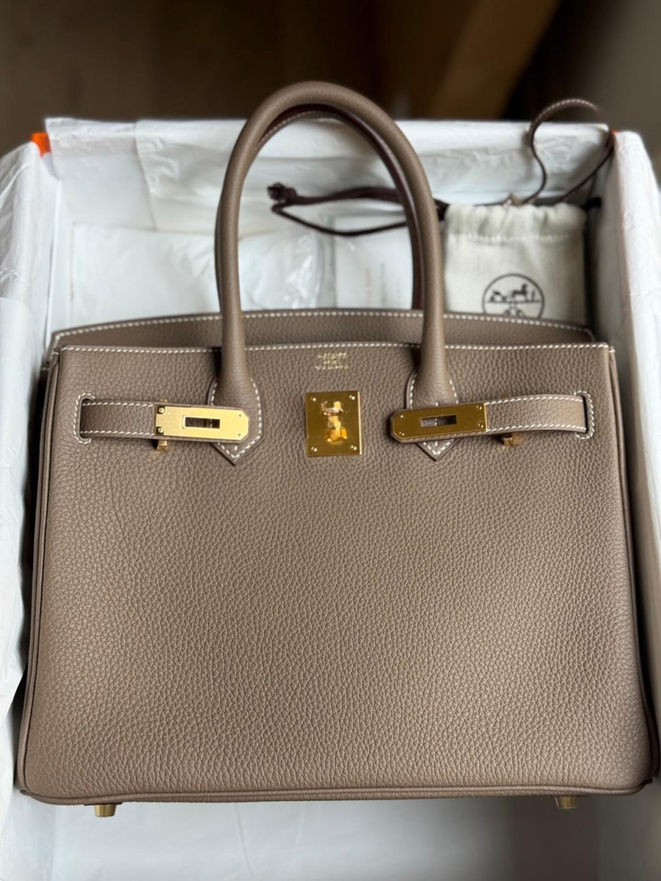 Birkin 30 Etoupe Togo Gold