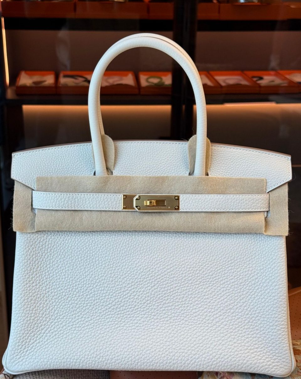 Birkin 30 Gris Pale Togo Gold