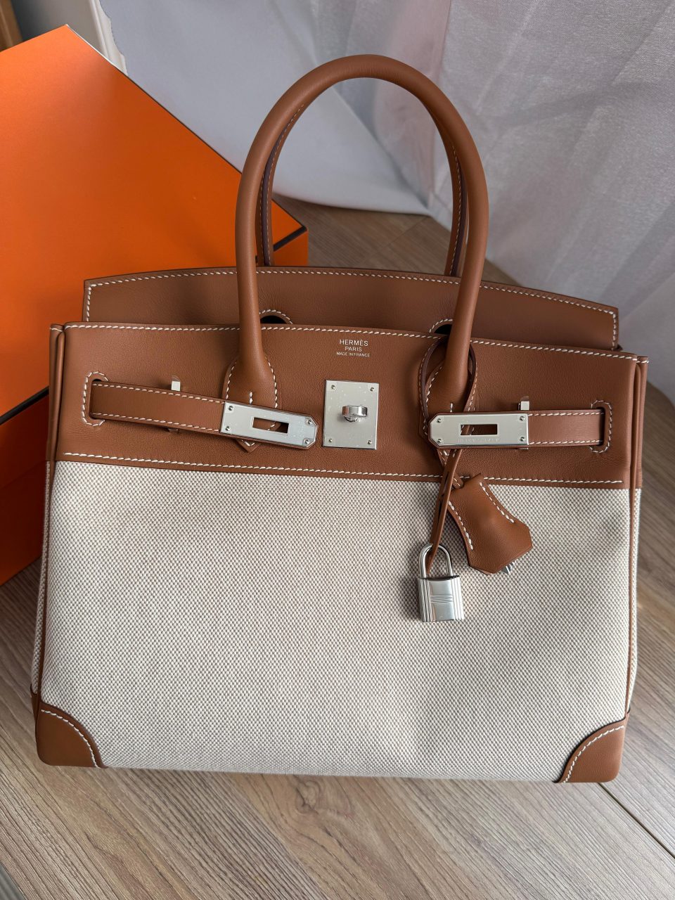 Birkin 30 Toile Gold Palladium