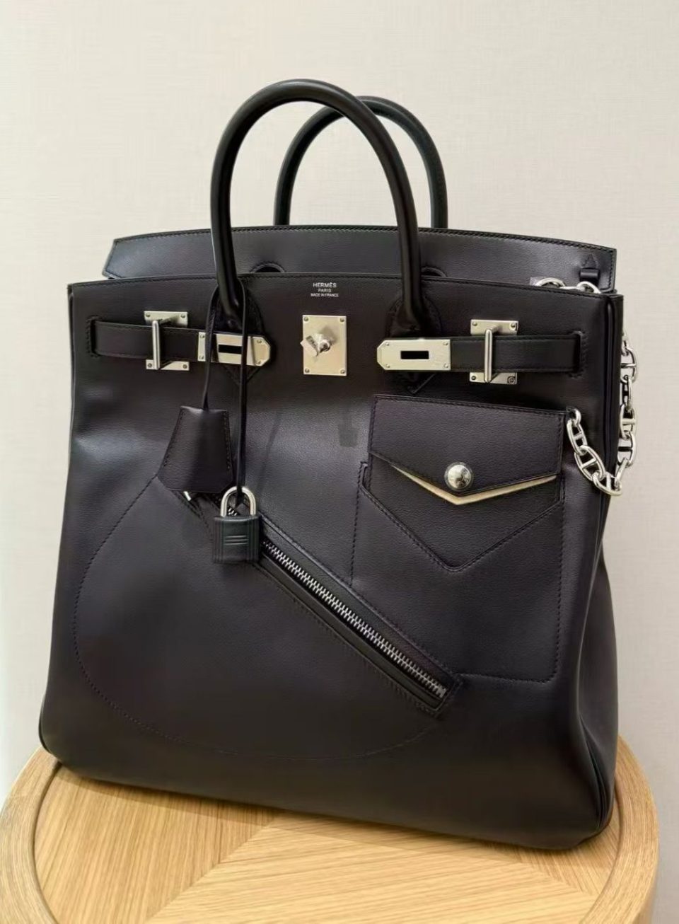 Birkin HAC Rock Black Evercalf Palladium