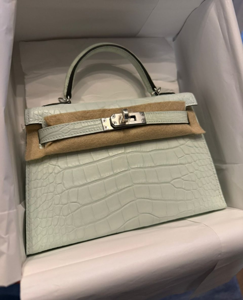 Kelly 20 Mini Peppermint Alligator Palladium