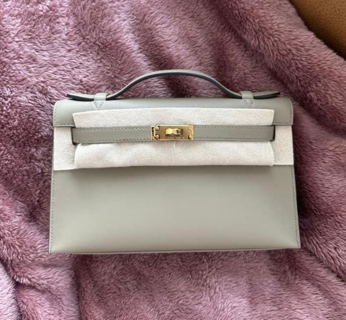 Kelly Pochette Beige Marfa Swift Gold