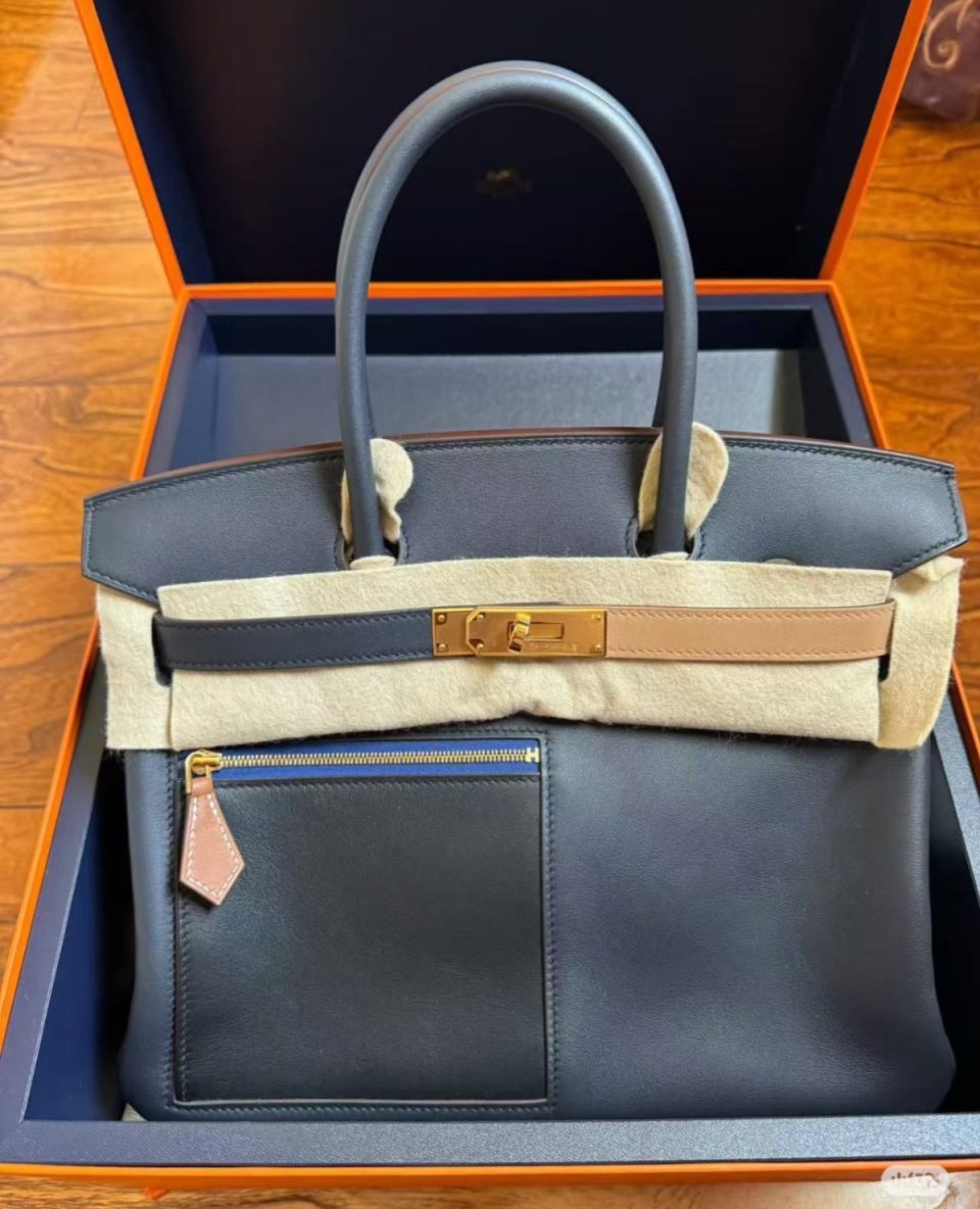 Birkin 30 Colormatic Blue Nuit Gold