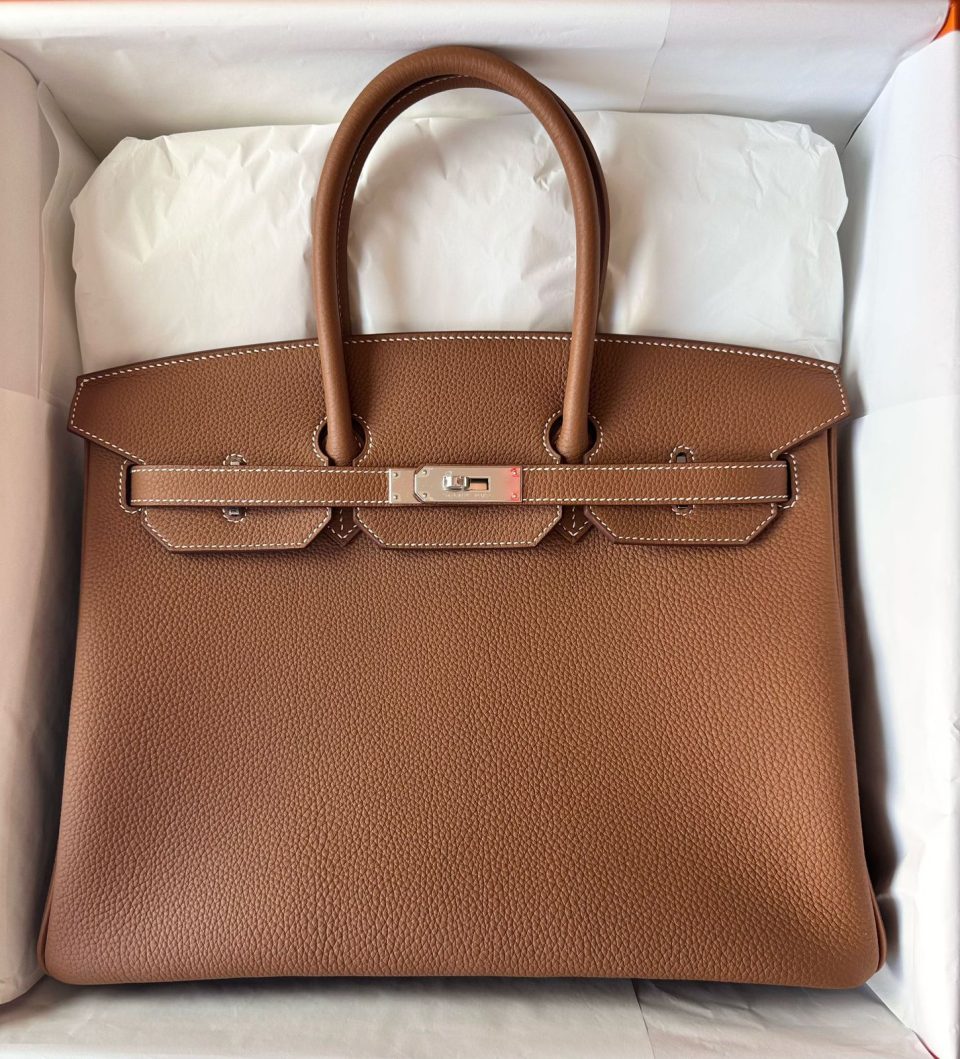 Birkin 35 Gold Togo Palladium