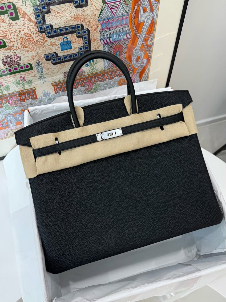 Birkin 40 Black Togo Palladium