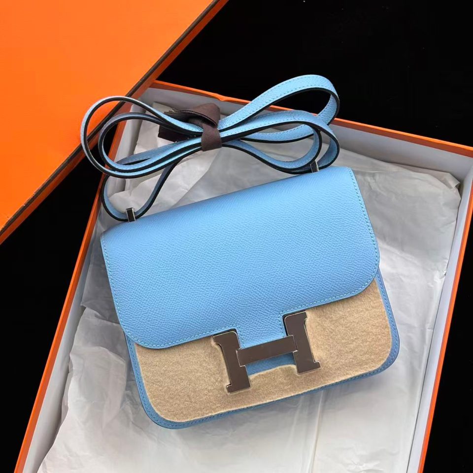 Constance 18 Mini Celeste Epsom Palladium
