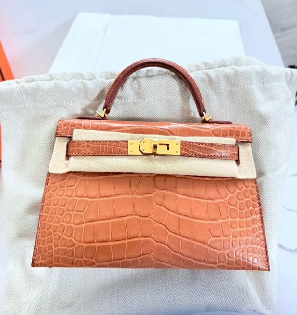 Kelly 20 Mini Gold Alligator Gold