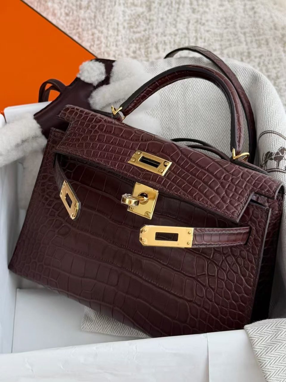 Kelly 20 Mini Havane Gold