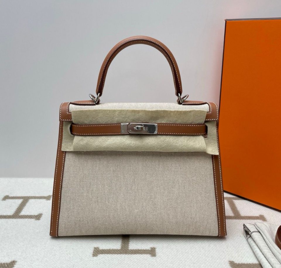 Kelly 28 Toile Gold Palladium