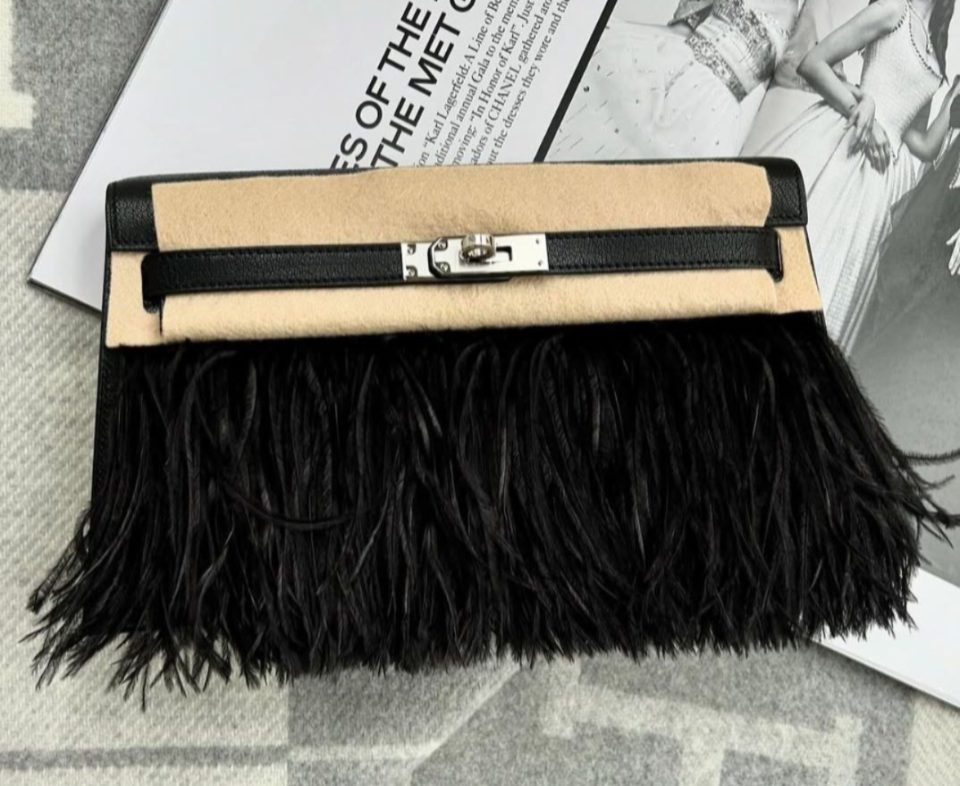Kelly Elan Foile Black Chevre Palladium