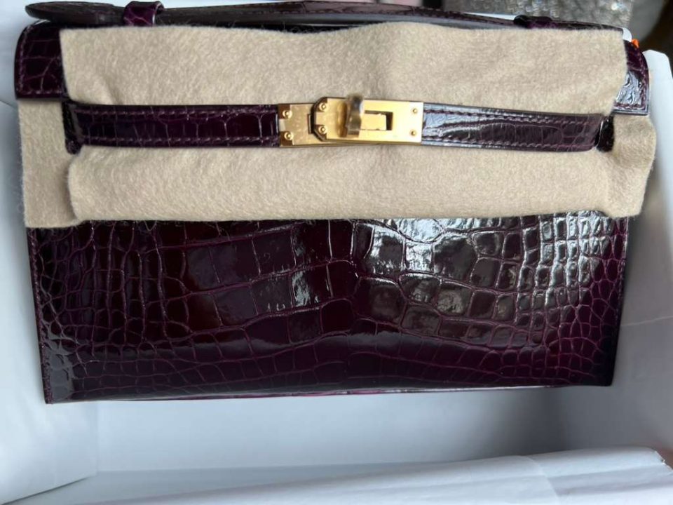 Kelly Pochette Bordeaux Gold