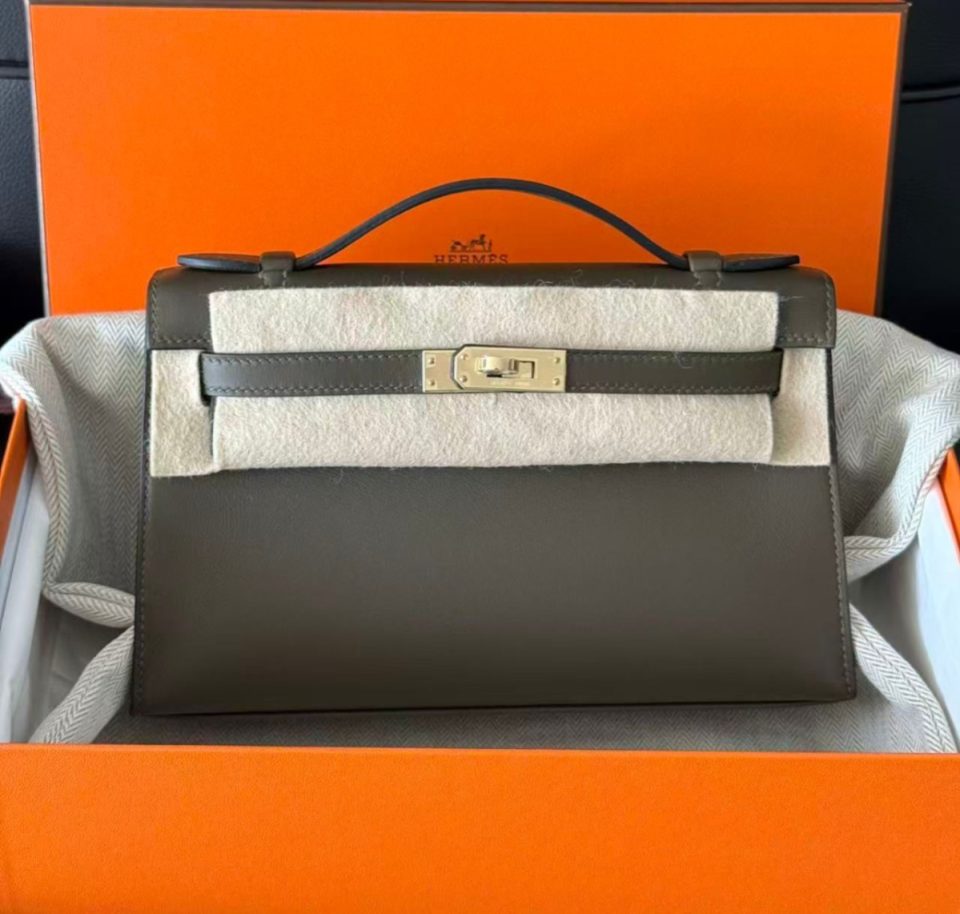 Kelly Pochette Vert Loden Gold