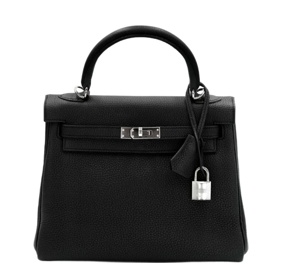 Birkin 25 Black Epsom Palladium