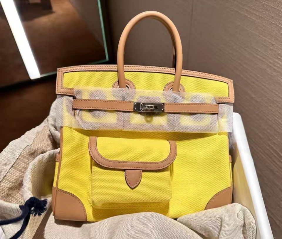 Birkin 25 Cargo Jaune Citron Chai Swift Palladium