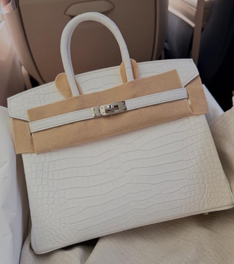 Birkin 25 Creme Alligator Palladium