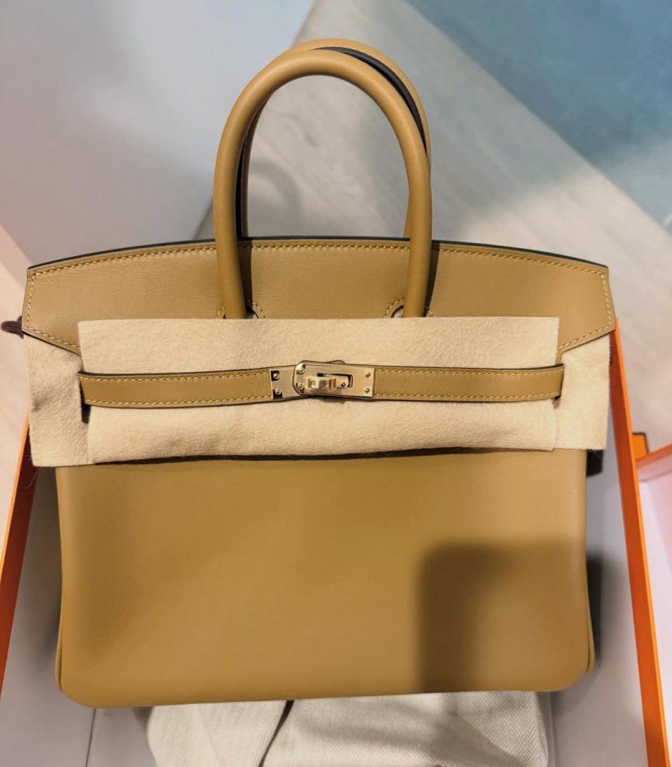 Birkin 25 Dune Swift Permabrass