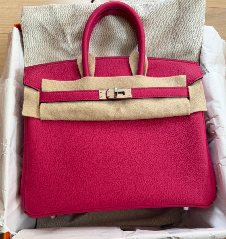 Birkin 25 Rose Mexico Togo Palladium