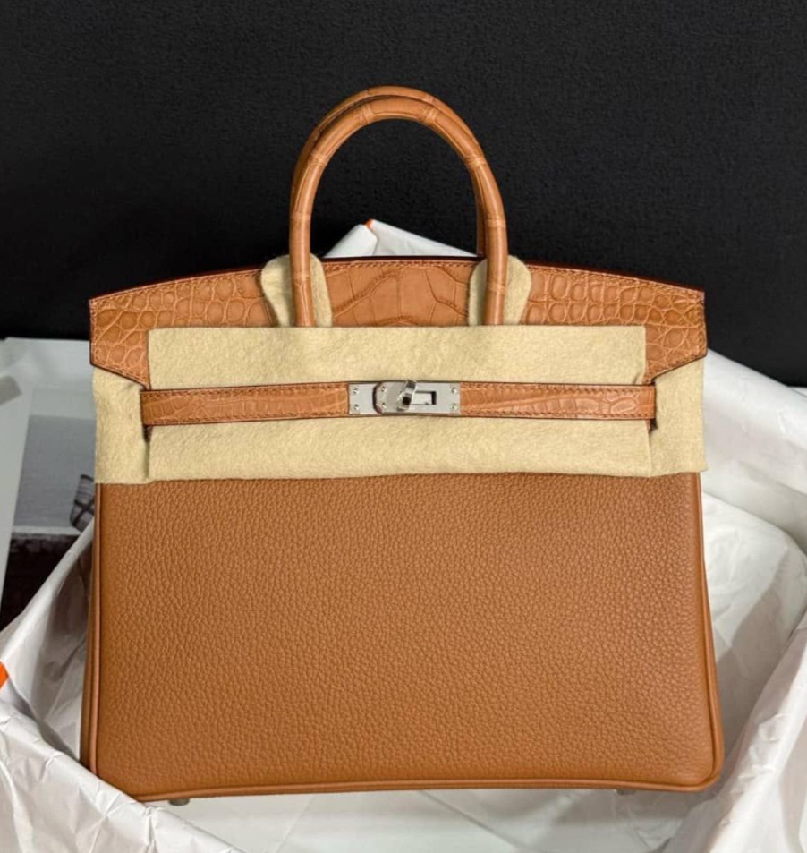 Birkin 25 Touch Gold Alligator Palladium